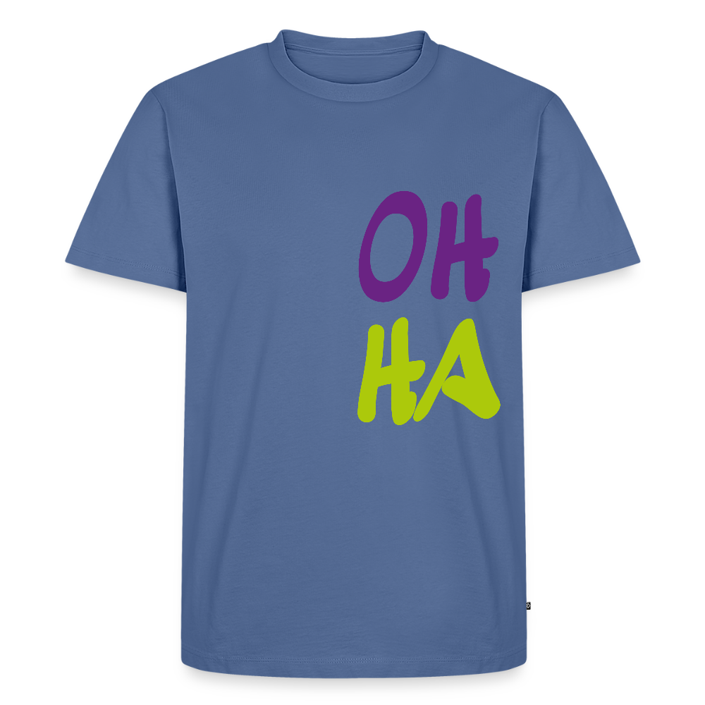 Herren Premium Bio T-Shirt - Oh ha - Taubenblau