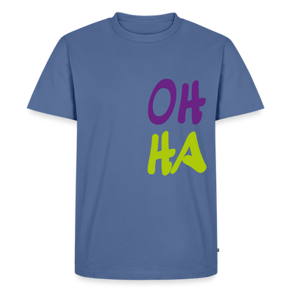 Herren Premium Bio T-Shirt - Oh ha - Taubenblau