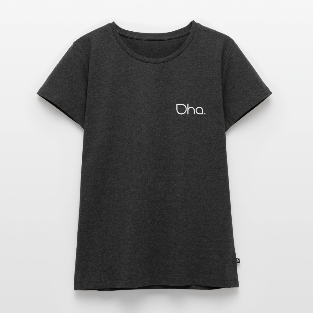 Oha (weiß) - Damen Premium Bio T-Shirt - Anthrazit meliert
