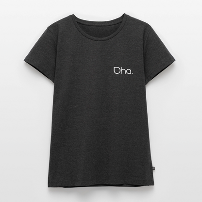 Oha (weiß) - Damen Premium Bio T-Shirt - Anthrazit meliert