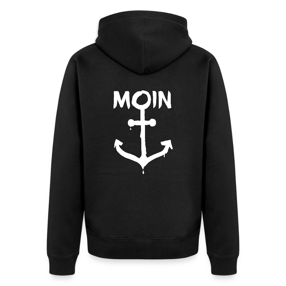 Herren Premium Kapuzenjacke - Moin Anker (weiss) - Schwarz