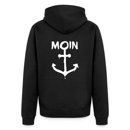 Herren Premium Kapuzenjacke - Moin Anker (weiss) - Schwarz