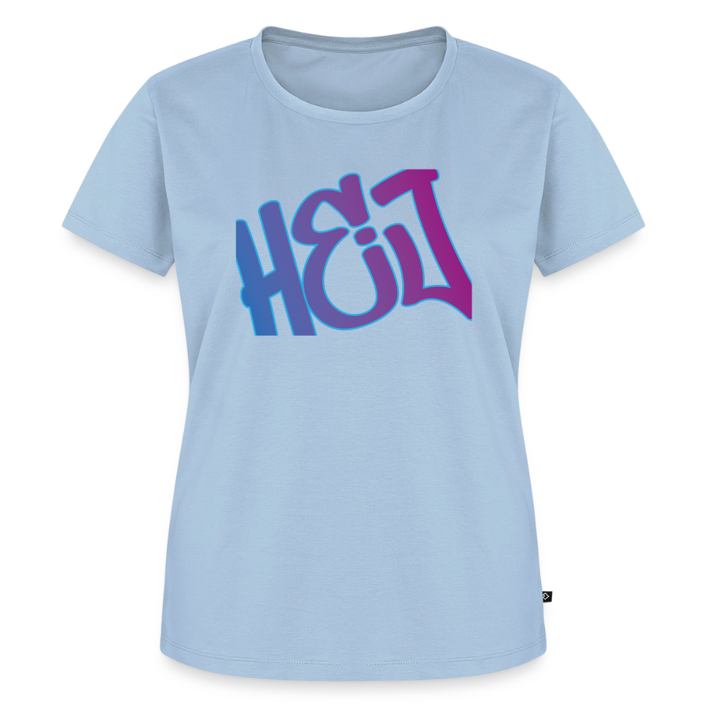 Damen Premium Bio T-Shirt - Hej - Hellblau