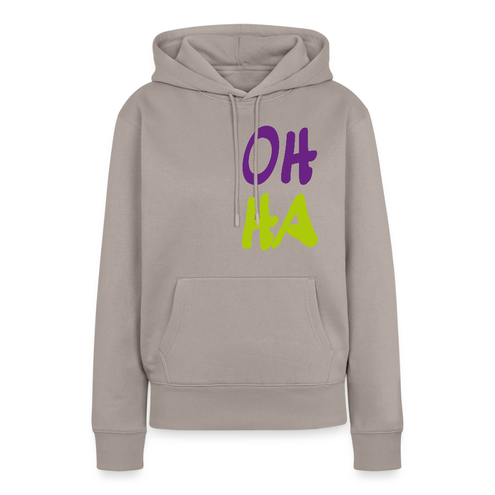 Damen Premium Hoodie - Oh ha - Taupe