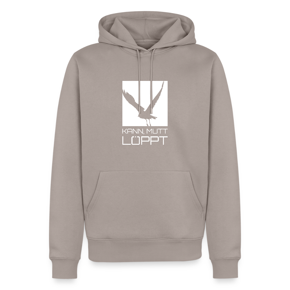Herren Premium Hoodie - kann, mutt, löppt - Taupe