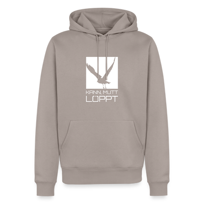 Herren Premium Hoodie - kann, mutt, löppt - Taupe