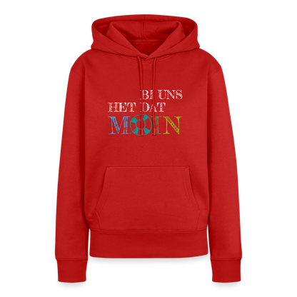Damen Premium Hoodie - Bi uns het dat Moin (weiss) - Rot