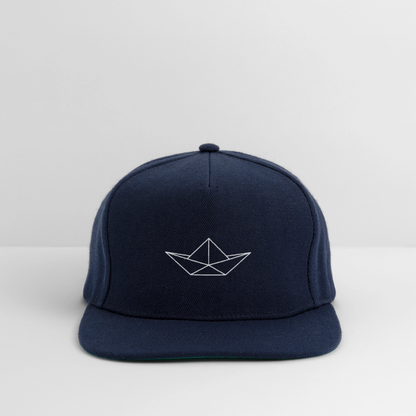 Snapback Cap - Origami Boot (weiss) - Navy/Navy