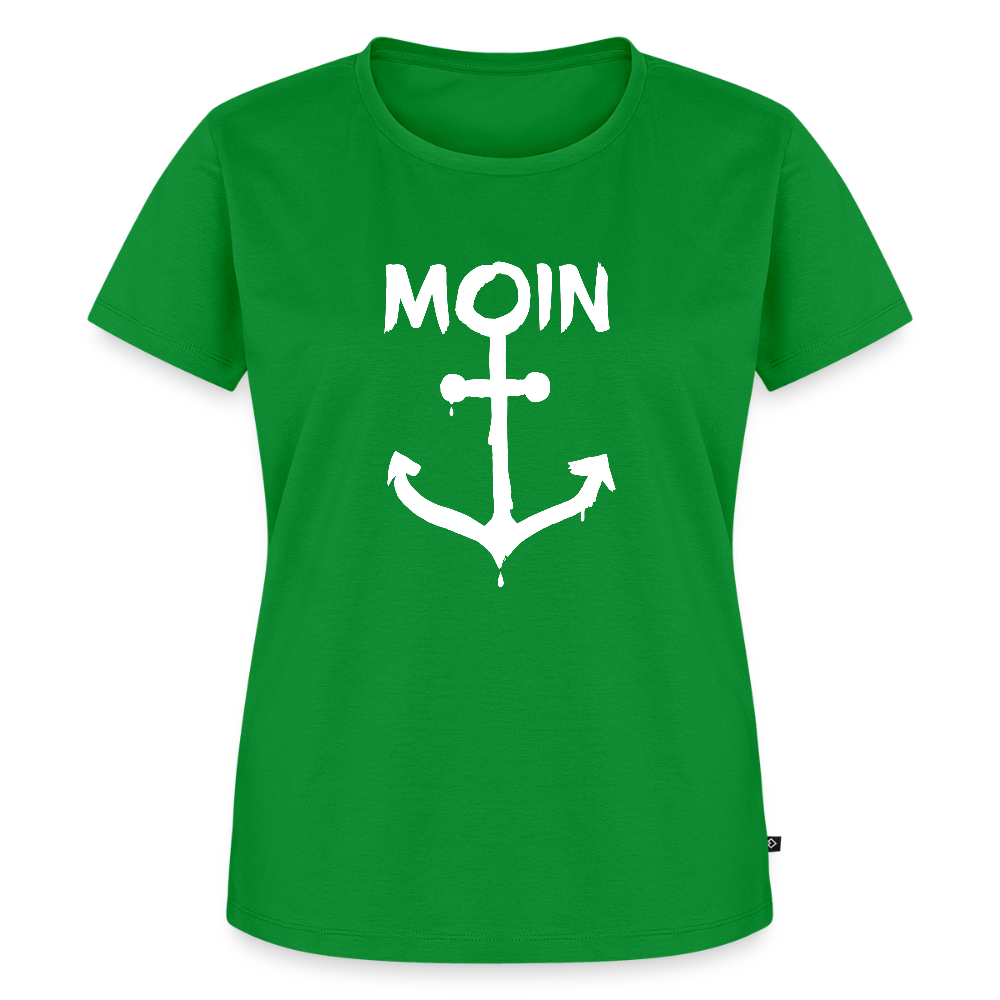 Damen Premium Bio T-Shirt - Moin Anker (weiss) - Grün