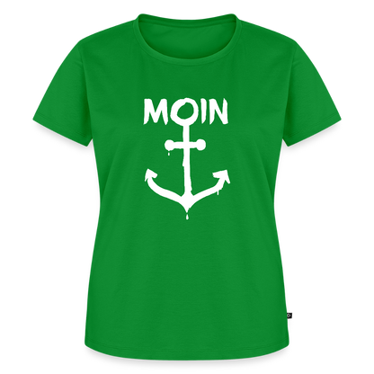 Damen Premium Bio T-Shirt - Moin Anker (weiss) - Grün