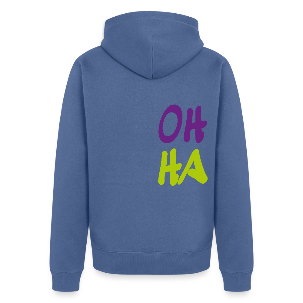 Herren Premium Kapuzenjacke - Oh ha - Taubenblau