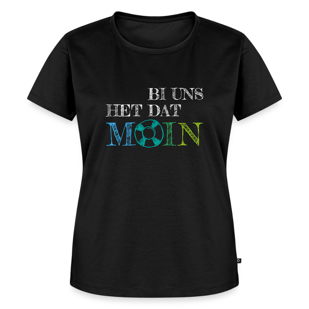 Damen Premium Bio T-Shirt - Bi uns het dat Moin (weiss) - Schwarz