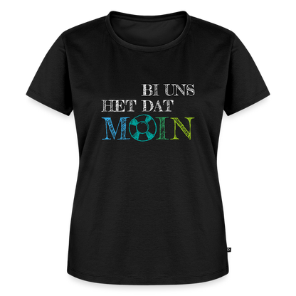 Damen Premium Bio T-Shirt - Bi uns het dat Moin (weiss) - Schwarz