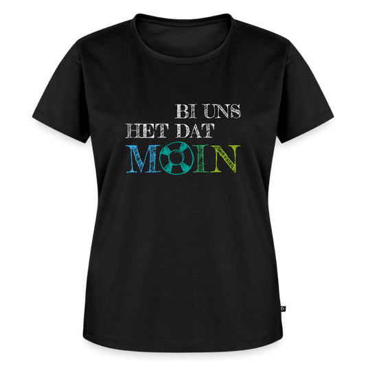 Damen Premium Bio T-Shirt - Bi uns het dat Moin (weiss) - Schwarz