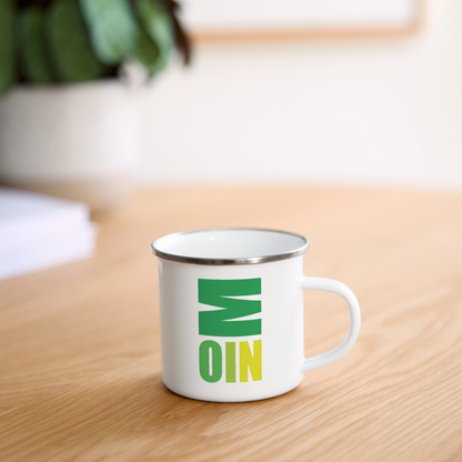 Emaille-Tasse - Moin Grün - Weiß