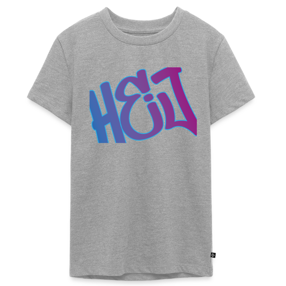 Teenager Premium T-Shirt "Hej" - Grau meliert