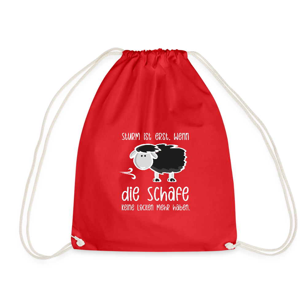 Turnbeutel - Schaf (weiss) - Rot