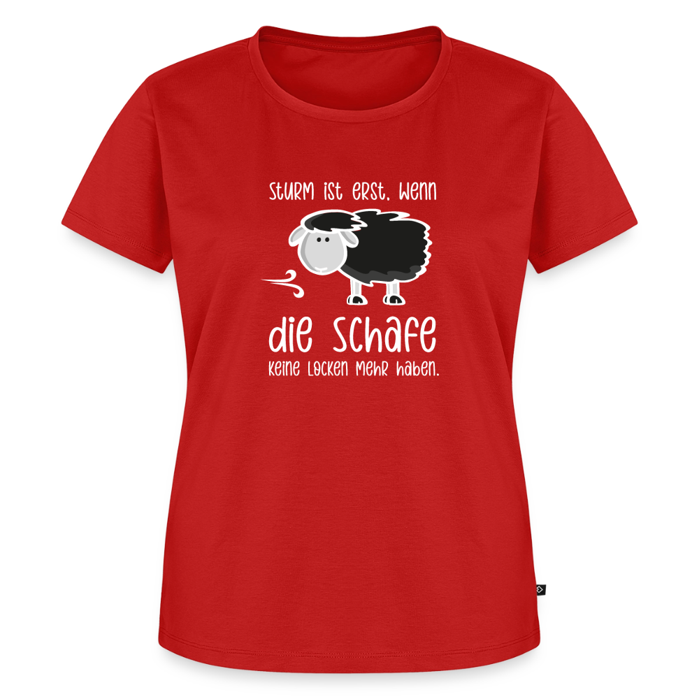 Damen Premium Bio T-Shirt - Schaf (weiss) - Rot