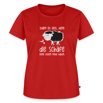 Damen Premium Bio T-Shirt - Schaf (weiss) - Rot