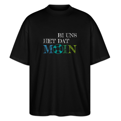 Unisex Oversize Bio-T-Shirt - Bi uns het dat Moin (weiss) - Schwarz