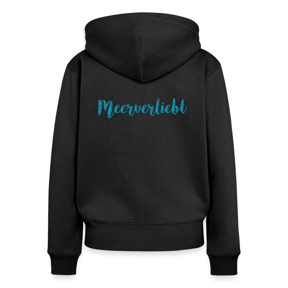 Damen Premium Kapuzenjacke - Meerverliebt - Schwarz