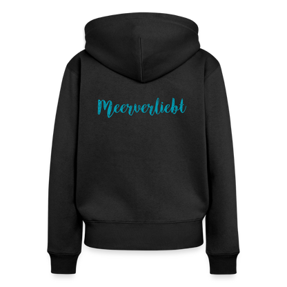 Damen Premium Kapuzenjacke - Meerverliebt - Schwarz