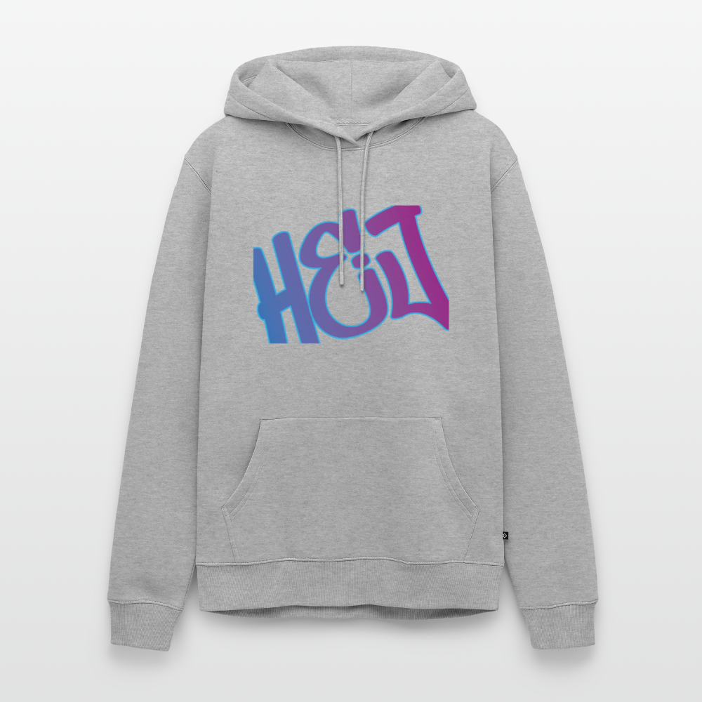 Herren Premium Hoodie - Hej - Grau meliert