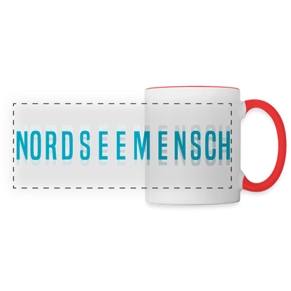 Nordseemensch - Panoramatasse - Weiß/Rot