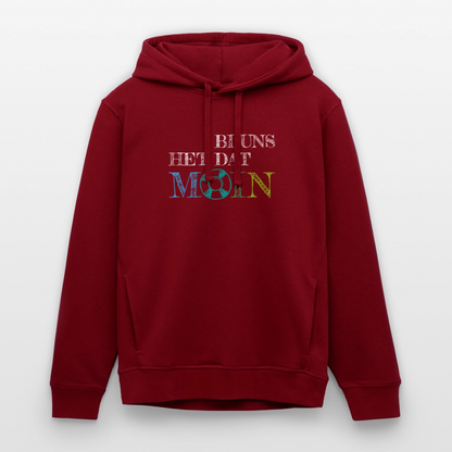 Unisex Bio-Hoodie - Bi uns het dat Moin (weiss) - Burgunderrot