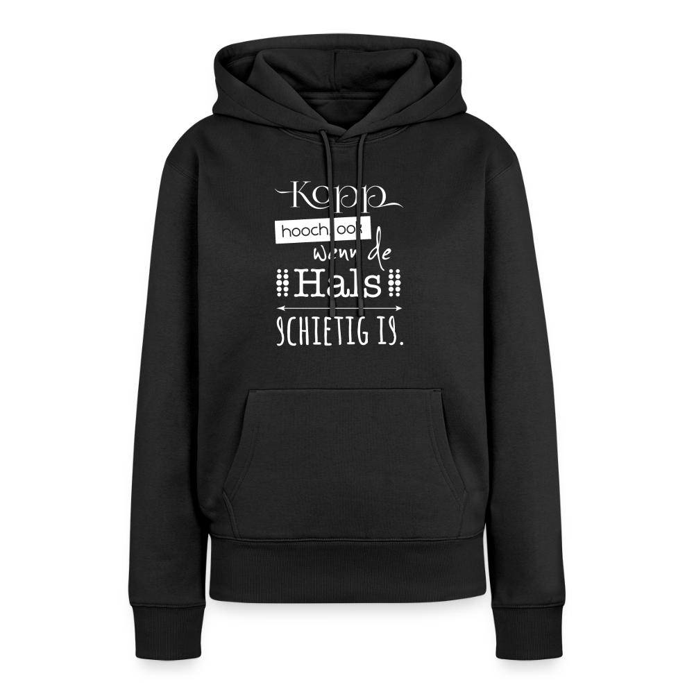 Damen Premium Hoodie - Kopp hooch (weiss) - Schwarz