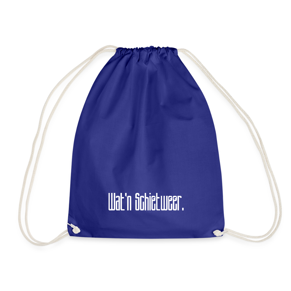 Turnbeutel - wat'n Schietweer (weiss) - Königsblau
