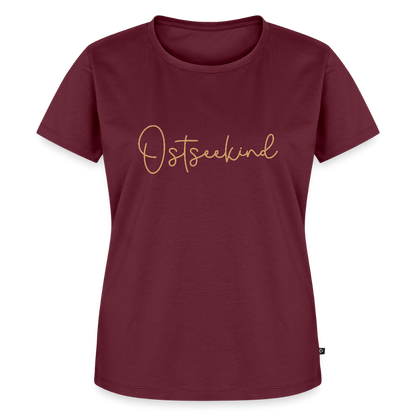 Damen Premium Bio T-Shirt - Ostseekind - Burgunderrot