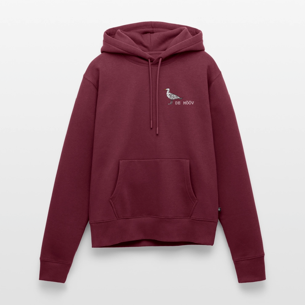 Damen Premium Hoodie - de Mööv (weiss) - Burgunderrot