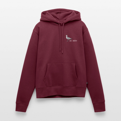 Damen Premium Hoodie - de Mööv (weiss) - Burgunderrot