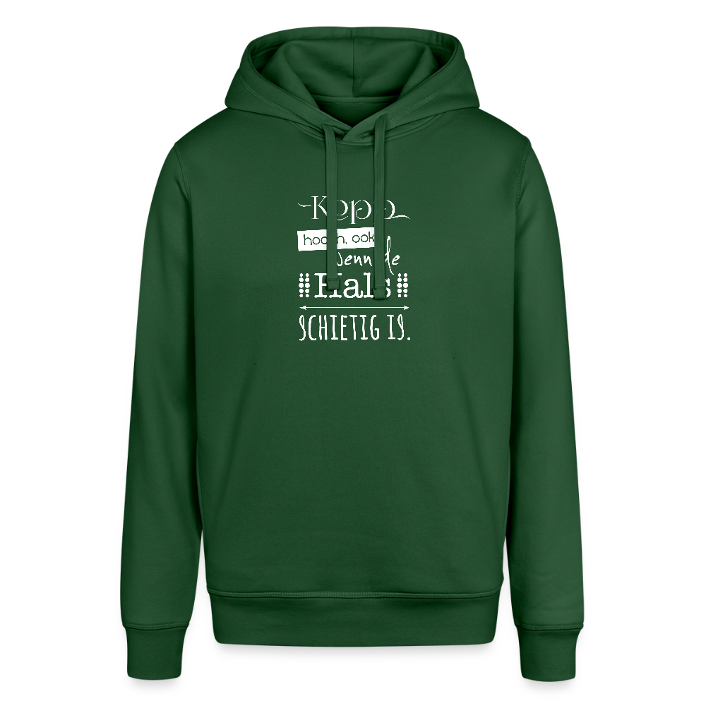 Unisex Bio-Hoodie - Kopp hooch (weiss) - Flaschengrün