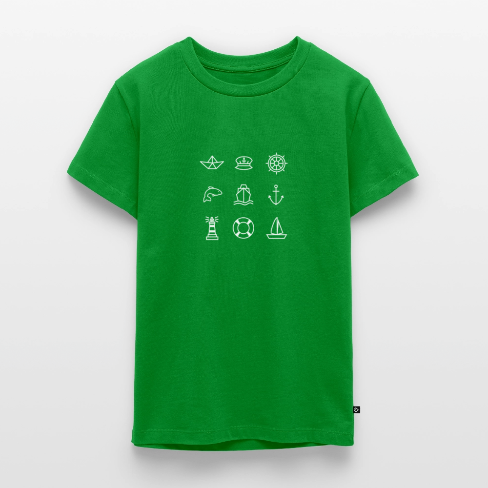 Teenager Premium T-Shirt - Nautik Doodles (weiss) - Grün