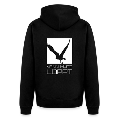 Herren Premium Kapuzenjacke - kann, mutt, löppt - Schwarz
