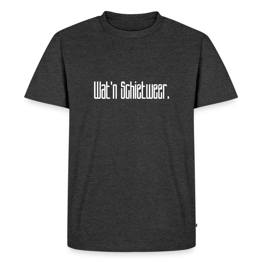 Herren Premium Bio T-Shirt - wat'n Schietweer (weiss) - Anthrazit meliert