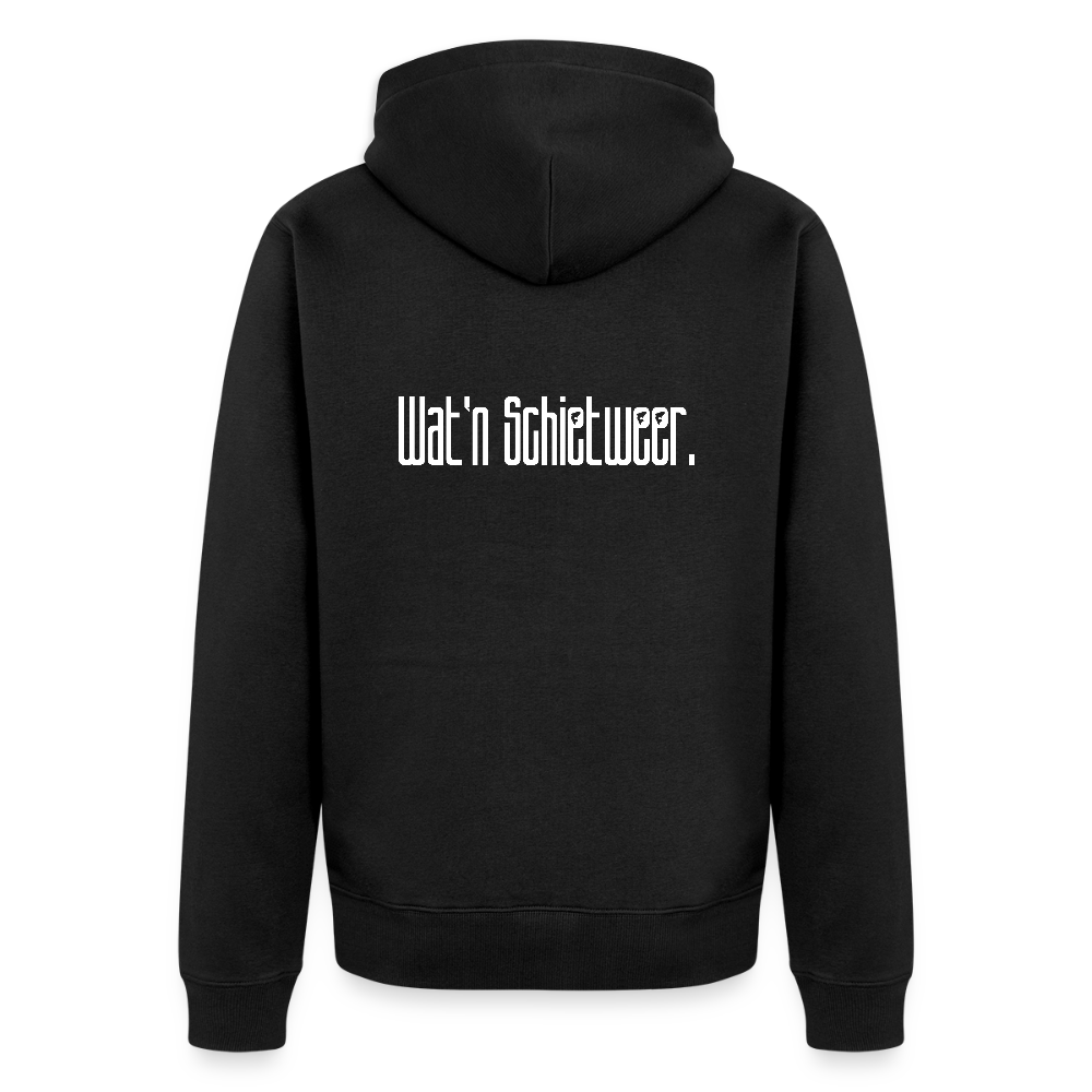 Herren Premium Kapuzenjacke - wat'n Schietweer (weiss) - Schwarz