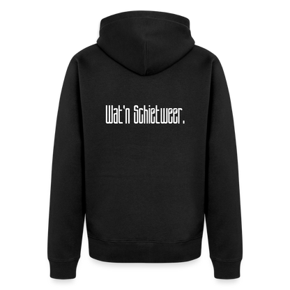 Herren Premium Kapuzenjacke - wat'n Schietweer (weiss) - Schwarz