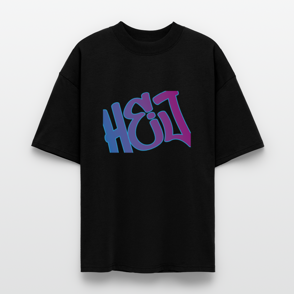 Unisex Oversized Bio T-Shirt - Hej - Schwarz