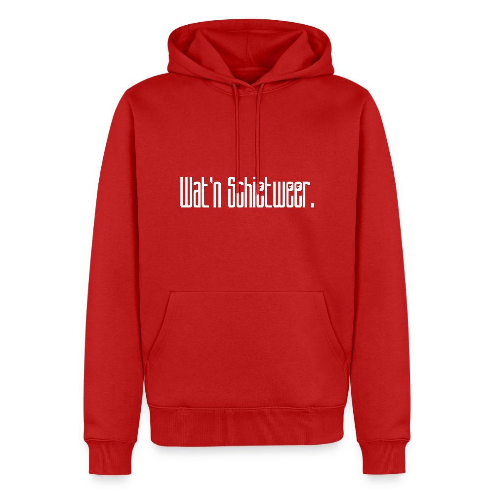 Herren Premium Hoodie - wat'n Schietweer (weiss) - Rot