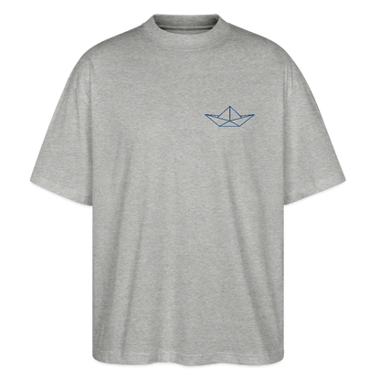 Unisex Oversize Bio-T-Shirt  - Origami Boot - Grau meliert