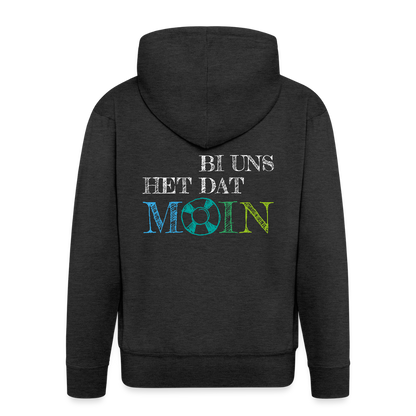 Herren Premium Kapuzenjacke - Bi uns het dat Moin (weiss) - Anthrazit