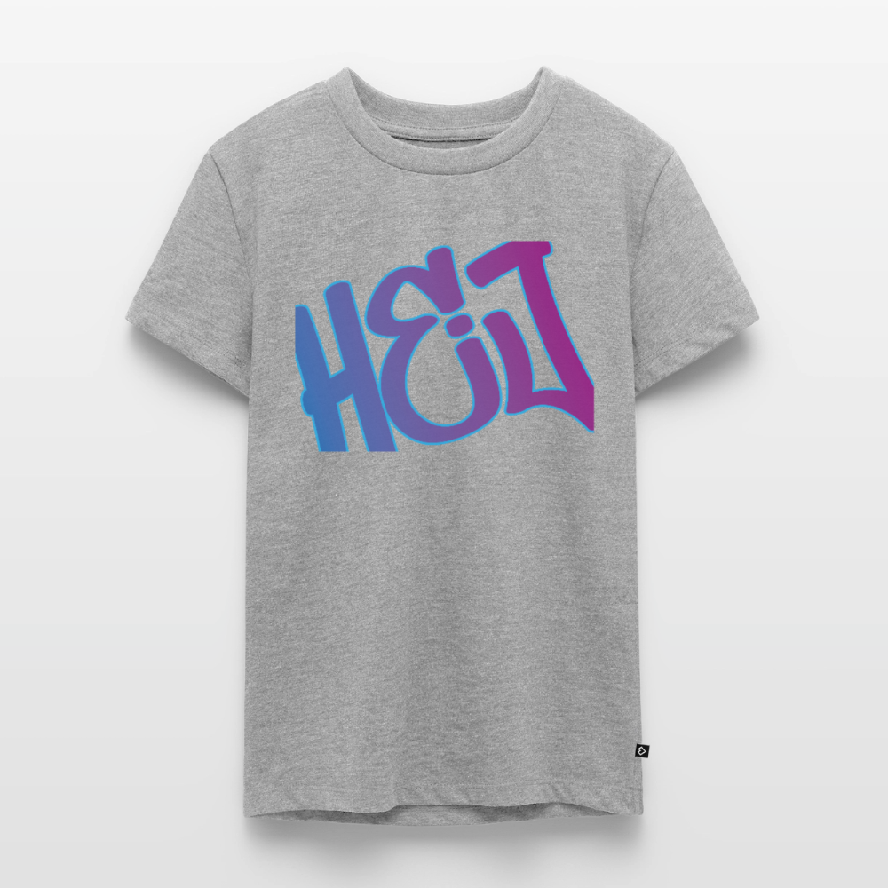 Teenager Premium T-Shirt "Hej" - Grau meliert