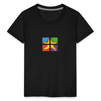 Kinder Premium T-Shirt - Seestern - Schwarz