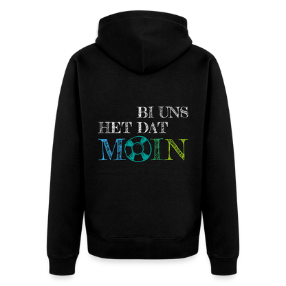 Herren Premium Kapuzenjacke - Bi uns het dat Moin (weiss) - Schwarz