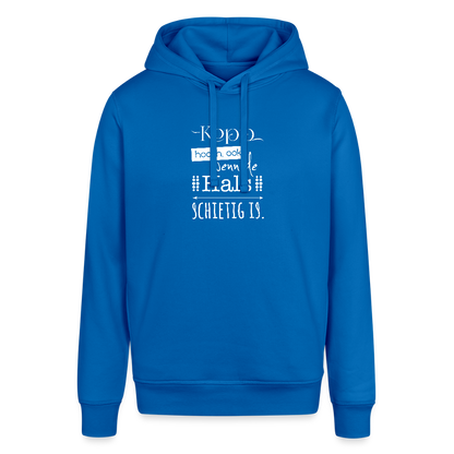 Unisex Bio-Hoodie - Kopp hooch (weiss) - Königsblau