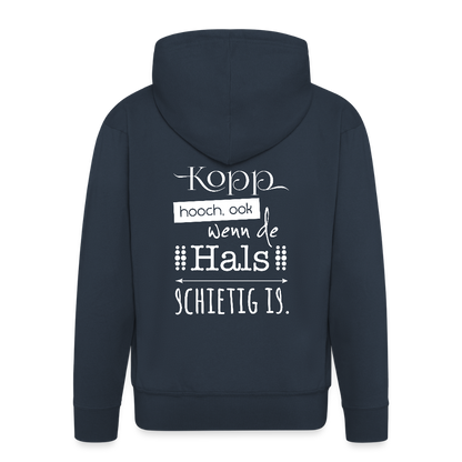 Herren Premium Kapuzenjacke  - Kopp hooch (weiss) - Navy