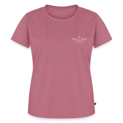Damen Premium Bio T-Shirt - Origami Boot (weiss) - Mauve